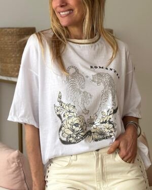 Remera Tigre Plateado